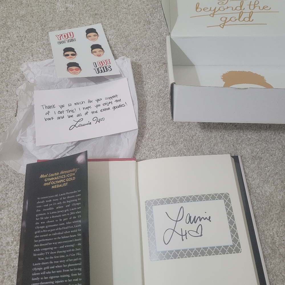 Laurie Hernandez autographed book, Simone Biles book, & Balancing Act book